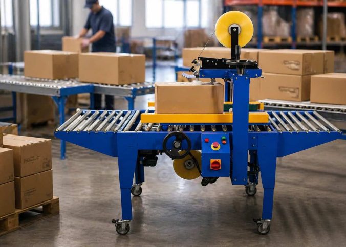 Seladora de caixas semiautomática aumenta produção?